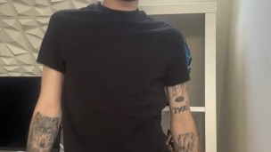 British Twink swings huge cock