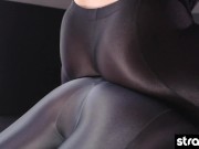 Watch these cute lesbians ride a strapless dildo at the gym 8/16