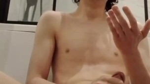 Twink Femboy Jacks Off and Eats His Own Cum