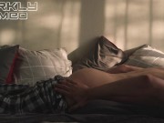 Morning routine. Quiet whisper turns loud moans of  hot daddy pillow humping and moves hips sexually 16/16