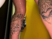 The most risky squirting in the men's restroom with the door open at McDonald's 13/16