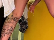 The most risky squirting in the men's restroom with the door open at McDonald's 8/16