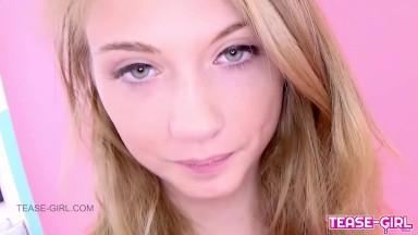 Pretty Blonde Teen student swallows cum at casting