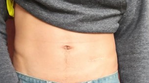 man masturbating and giving himself a good cumshot