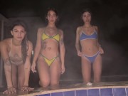 My friends and I fuck my neighbor! Foursome! 1/16