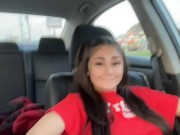 Little Slut Strips & Fingers Herself In The Car While She Gets Driven Around 3/16