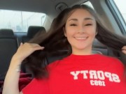 Little Slut Strips & Fingers Herself In The Car While She Gets Driven Around 5/16