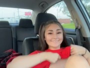 Little Slut Strips & Fingers Herself In The Car While She Gets Driven Around 6/16