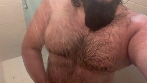 Chubby Bear Showers After Long Workout