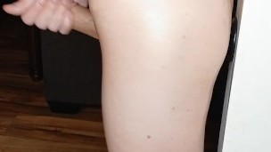 Oiled Petite Femboy Fucks Dildo Doggy Until Orgasm