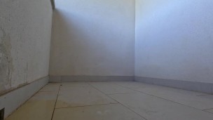 Pee and cum on the balcony
