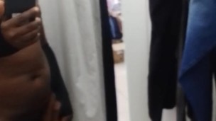 walking out of fitting room and back playing with myself