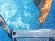 Pool masturbation summer compilation - Exhibitionist couple - Risk of being caught