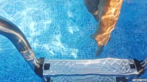 Pool masturbation summer compilation - Exhibitionist couple - Risk of being caught