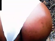 Sultry sight of my nature-inspired twerking in crisp white panties.