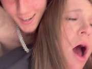 REAL TINDER DATE! Stranger fucks my throat and leaves my pussy full of his cum. 13/16