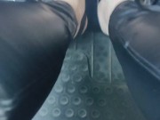 Pedal pumping in my black leather pants or in my black leather sandals 13/16