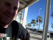 Outdoor gonzo with Sweet south american babe Leyre Blue in sexy tight black leggings 3/16