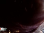 Outdoor gonzo with Sweet south american babe Leyre Blue in sexy tight black leggings 6/16