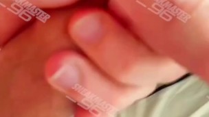 Polish Sneak Master jerks off cums on smelly stinky TN Nike white socks sneakers cum big dick slave