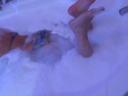 I'm driven crazy with passion by my stepbrother's big cock, I enjoy it in the motel jacuzzi