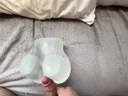*HUGE CUMSHOT* Rough fucking and draining my cock over my free use toy 3/16