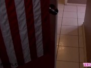 Two Blonde Teen lesbians kiss and lick after school 1/16