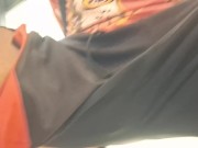 Sexy guy jerking off his cock while shopping in a public store - very risky