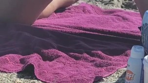 CUMMING on public beach orgasm announcement FULL