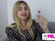 FREE VIDEO - If you give me some candy I'll suck your dick!! Busty girl on the street 5/16