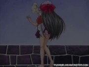 Horny busty anime teen gets her tight pussy fucked