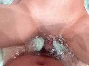 Part 2. the babysitter slipped and fell sitting on my cock,her pussy is tight and cum on her pussy 15/16