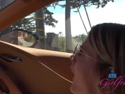 Blowjob session and roadhead while on a trip with Riley Rose 3/16