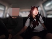 女子アナ志望かすみちゃん①セーラー服着せて車内でペロペロフェラと乳首舐め手コキ、運転中もペロペロしこしこ！ 14/16