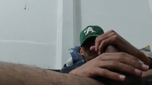 My testicles were full of milk and I couldn't resist the urge to make masturbate cum