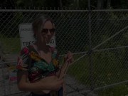 Tied up wife takes double creampie in public from husband and friend 1/16