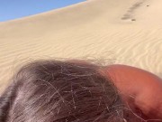 I Suck My fat cock In The Public Beach Till He Drop All His Cum In My Tits🥵