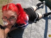 cutie in school uniform and glasses loves good anal sex in public 2/16