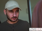 The duo takes a break with face fuck, deepthroat, sliding a cock between her pits, and rimming. 4/16