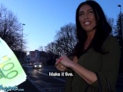 PublicAgent sneaky wank in public over tall big tits British brunette babe leads to creampie sex 3/16