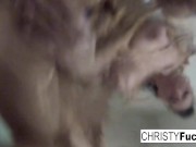 Gorgeous big tittied brunette loves taking cock behind the scenes 12/16