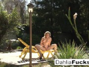 Gorgeous small tit blonde teen masturbating out side 13/16