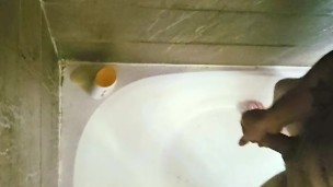 Hunky Stud masterbating in shower
