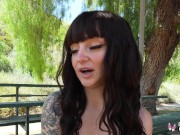 Real Teens - Tattooed Brunette Teen With Bangs Stevie Moon Got Her Juicy Pussy Fucked Hard 1/16