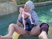 POOLSIDE THREESOME WITH 2B AND KAINE ~ Nier ~ GKDoll Mini Sex Doll 5/16