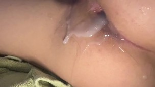 Bottom Stuffed Full of Cum by GIANT Doggy Dildo