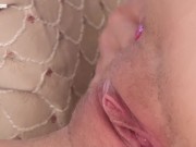 Hot Perfect Body Blonde Chloe Toy Fingers Herself In White Nylon Hold Ups 8/16