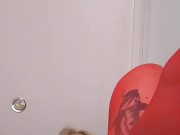 red nylons stomping fetishmegastore 15/16