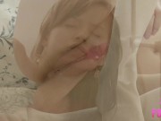 Hot Skinny Oriental Coed Lynn Sucking Her Glass Dildo! 14/16