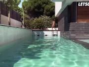 Euro Babes Carolina and Penelope Poolside Lesbian Party In The Morning - LETSDOEIT 4/16